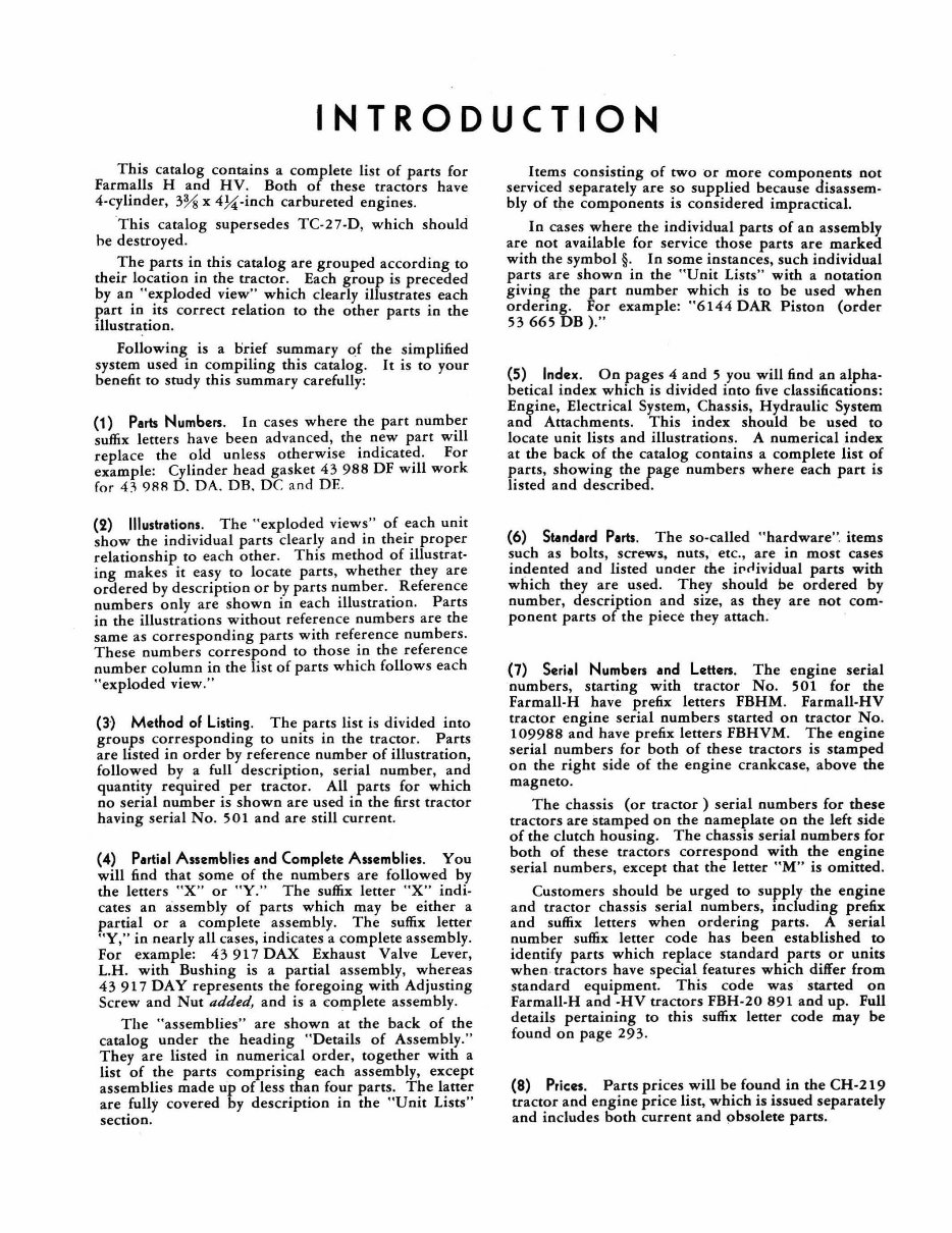 IH Farmall H & HV Tractor Service Repair Manual & Parts Catalog -2- Manuals - preview img 2