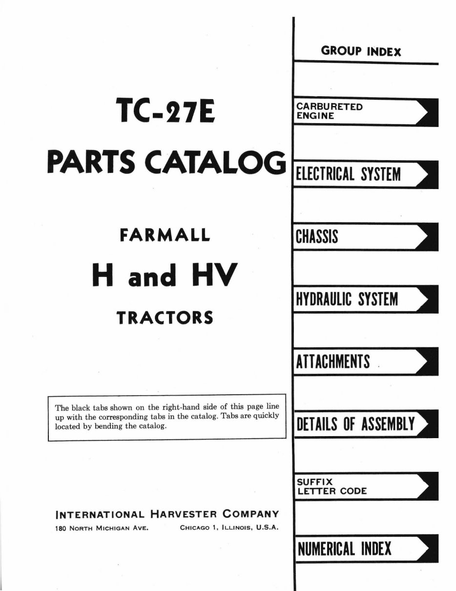 IH Farmall H & HV Tractor Service Repair Manual & Parts Catalog -2- Manuals - preview img 3