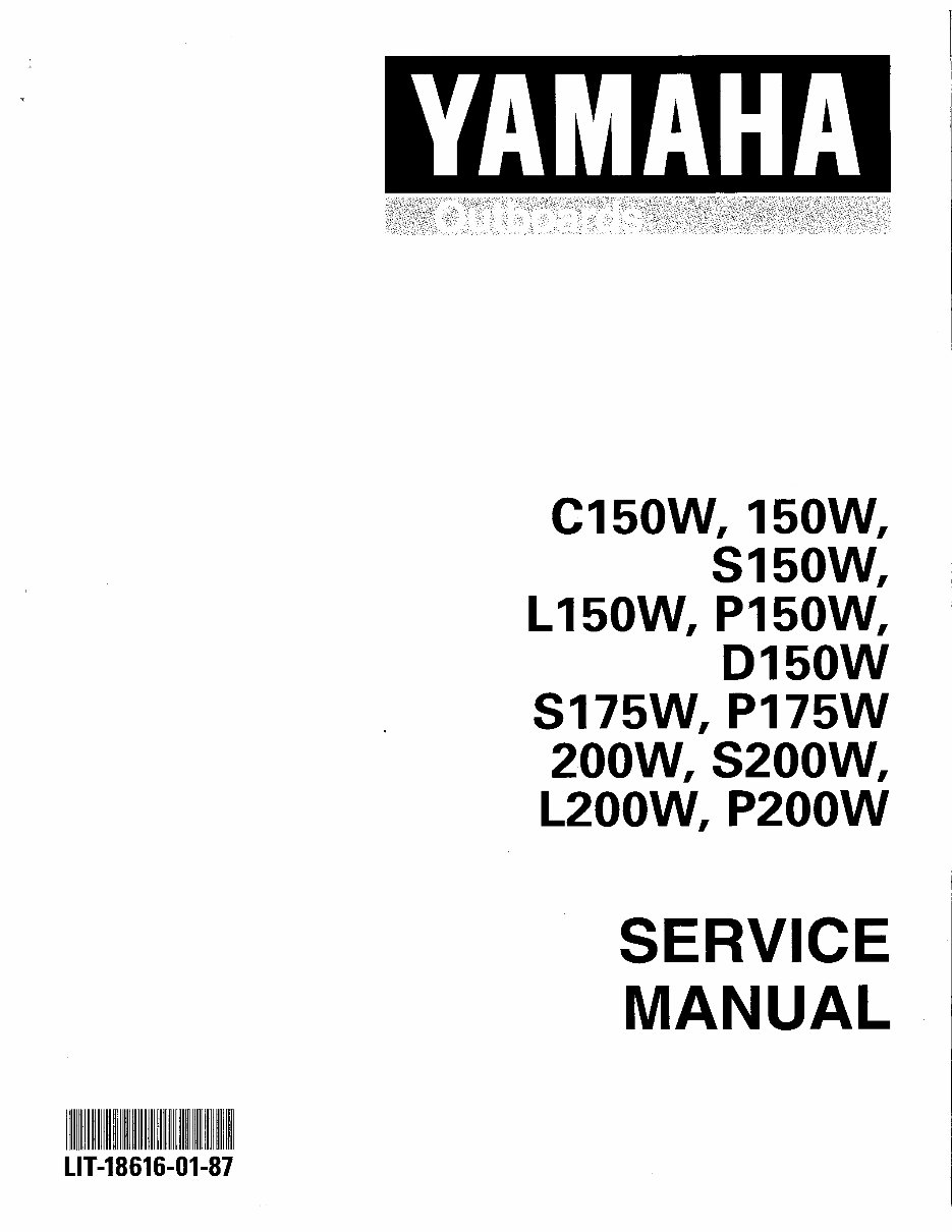 Yamaha S150TXRW Outboard Service Repair Maintenance Manual. Factory preview img 1