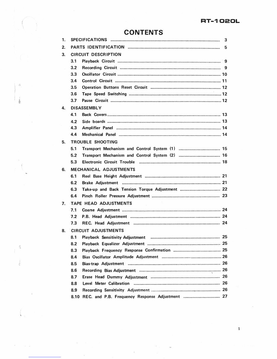 Pioneer RT-1020 L , Reel to Reel , Original Service Manual preview img 2