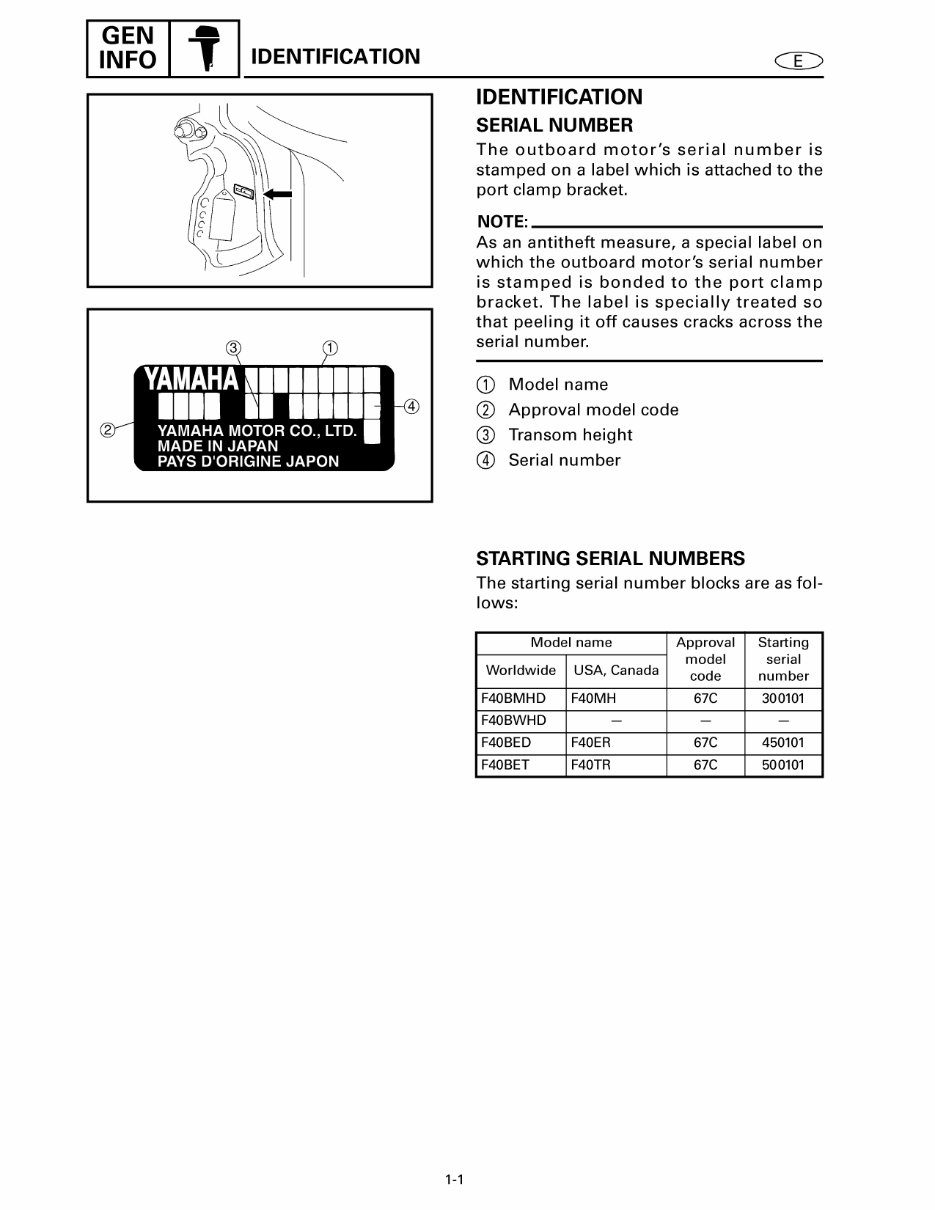 2001 2002 2003 2004 2005 2006 2007 Yamaha F40(28hp) 3-cyl 4-stroke Jet Drive Outboard models Service Manual preview img 9