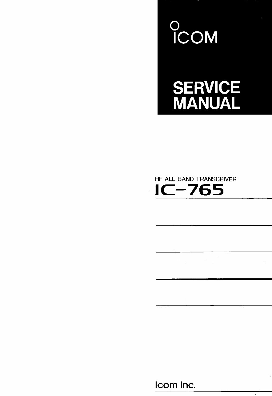 ICOM IC-765 Service Manual preview img 1