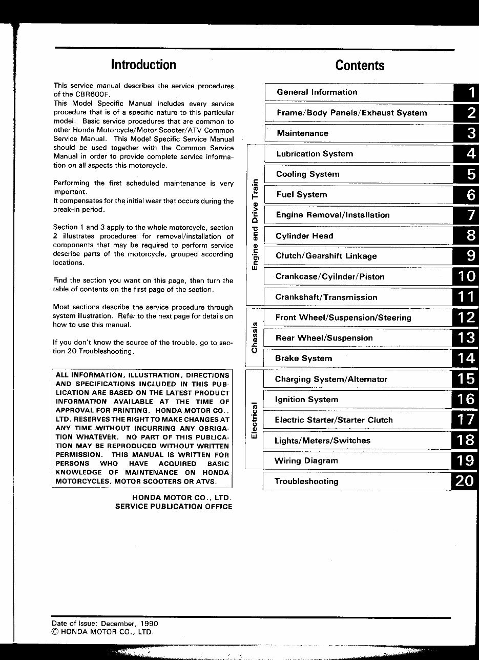 1989-1990 Honda CBR600FM Service Repair Manual preview img 3