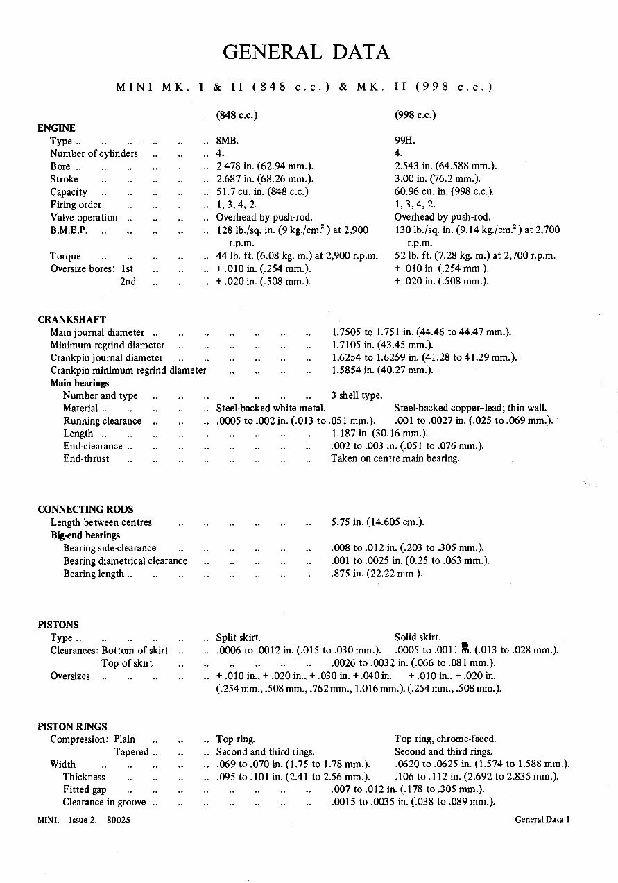 MINI COOPER Workshop Manual 1964 1965 1966 1967 1968 1969 1970 preview img 9
