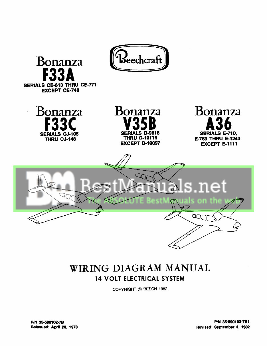 beechcraft Bonanza 36 35 parts & service manual preview img 1