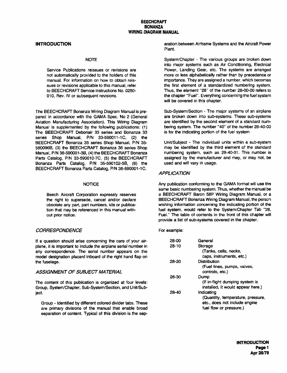 beechcraft Bonanza 36 35 parts & service manual preview img 5