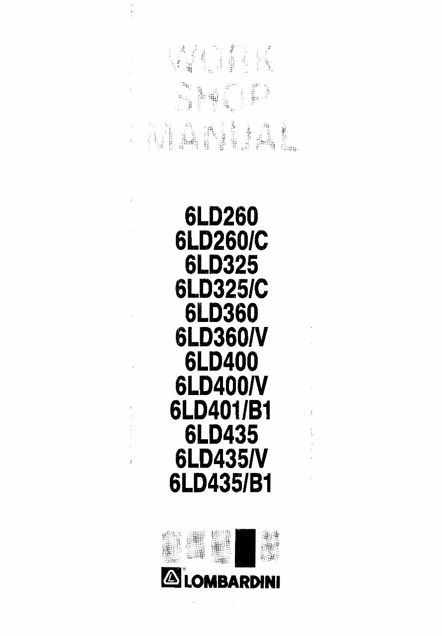 Lombardini 6LD260 to 6LD435 All Model Engine Workshop Service Repair Manual preview img 1