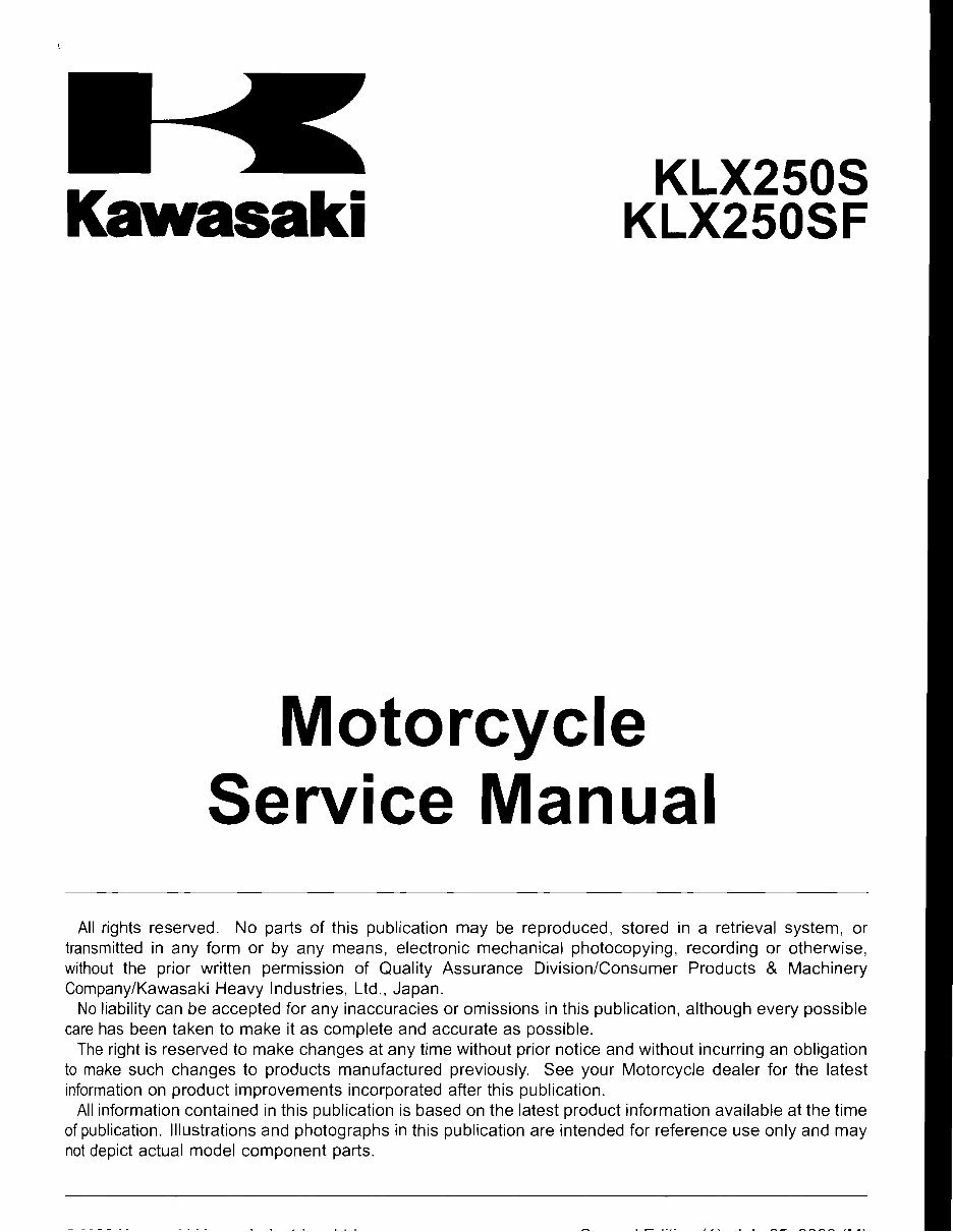 2009-Onward Kawasaki KLX250S KLX250SF Service & Repair Manual preview img 3