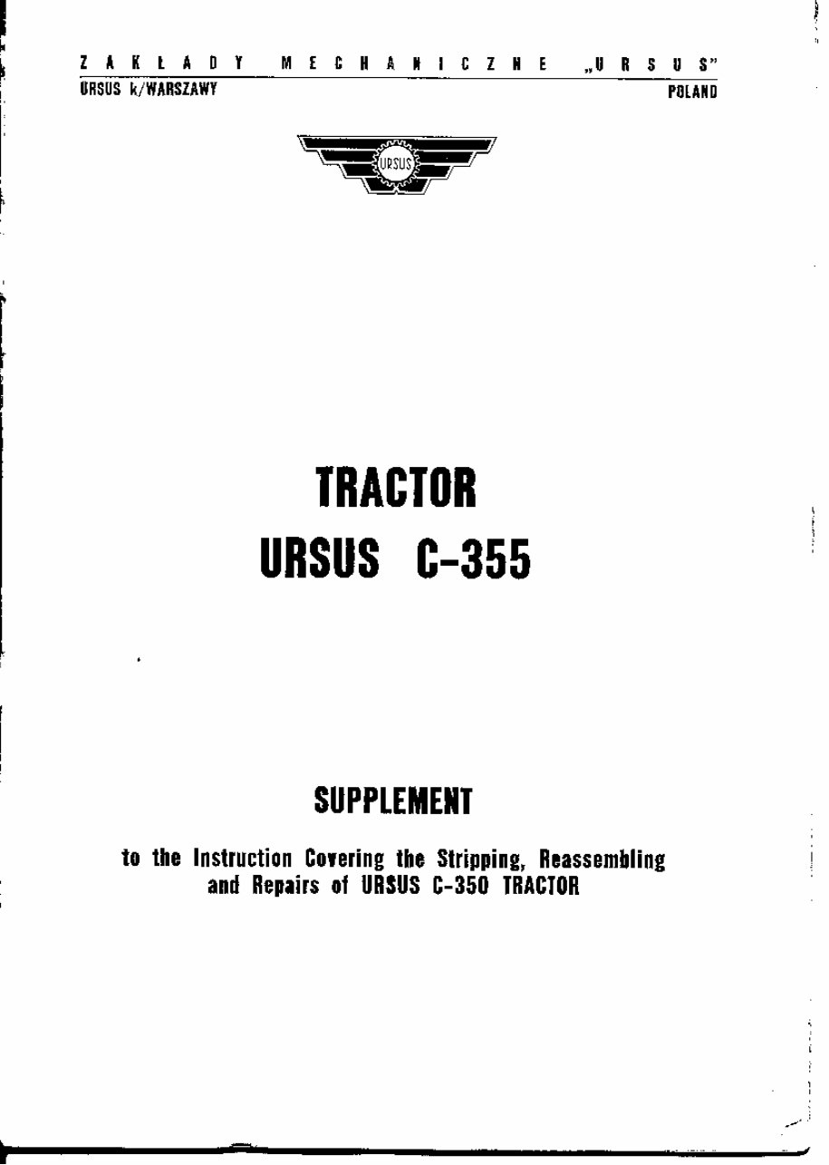 Ursus C-355 C355 Tractor Workshop Service Manual Repair preview img 2