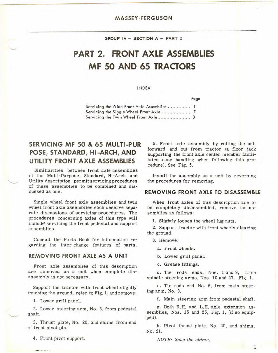 Massey Ferguson MF 50 Factory Service & Work Shop Manual preview img 1