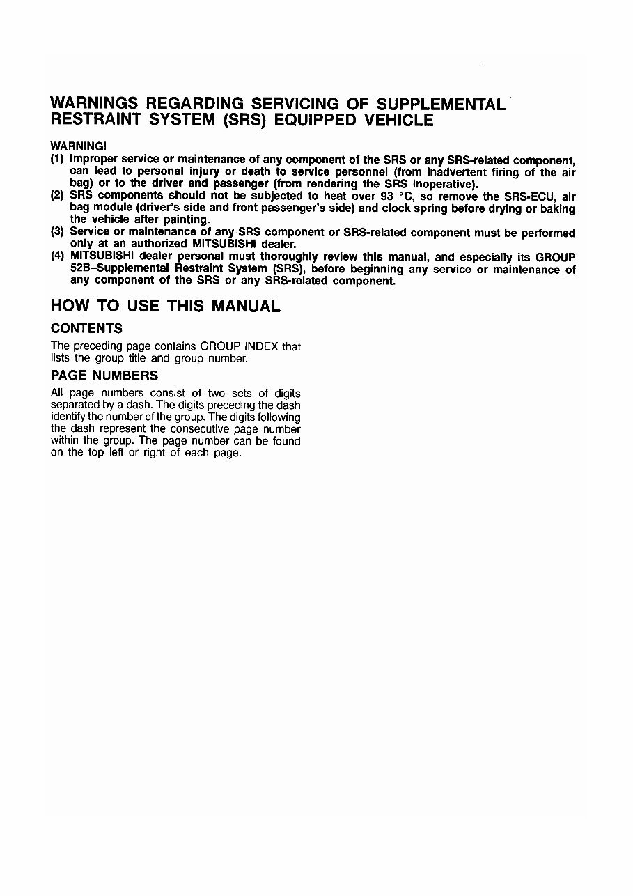 1999-2002 Mitsubishi Pajero Sport Electrical Electrical Wiring Diagram Manual preview img 3