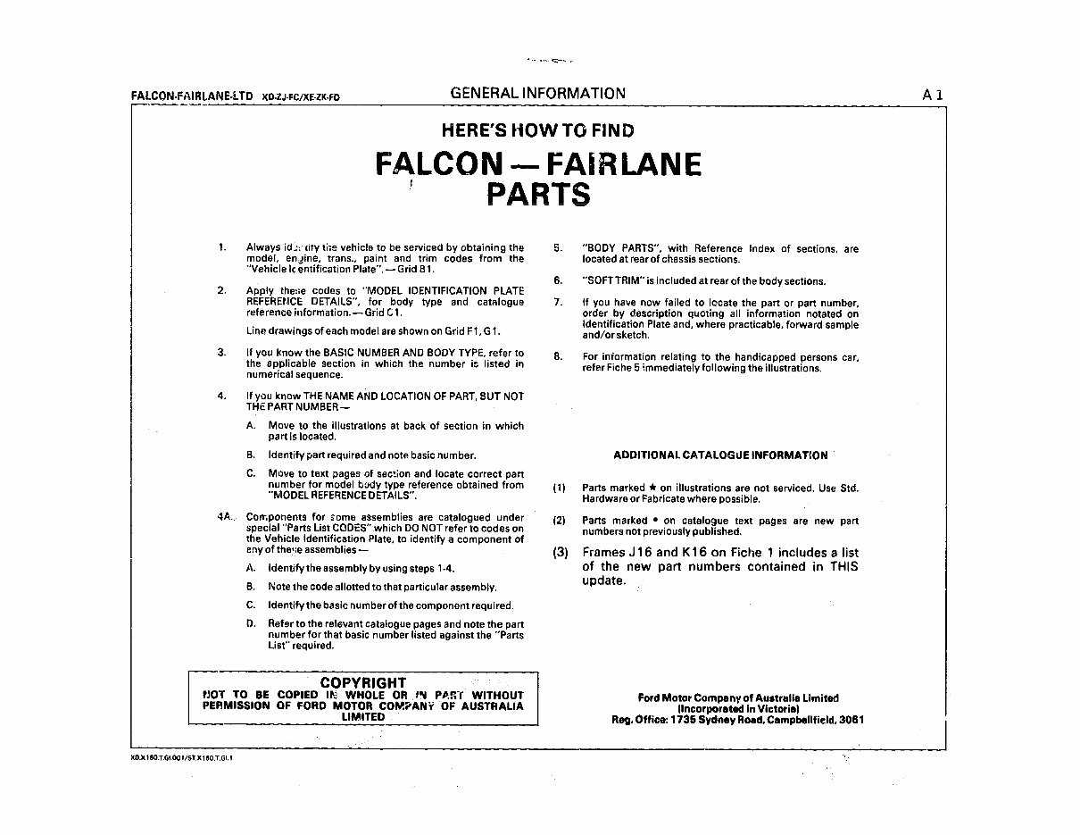 19791984 Ford Falcon Parts Catalog