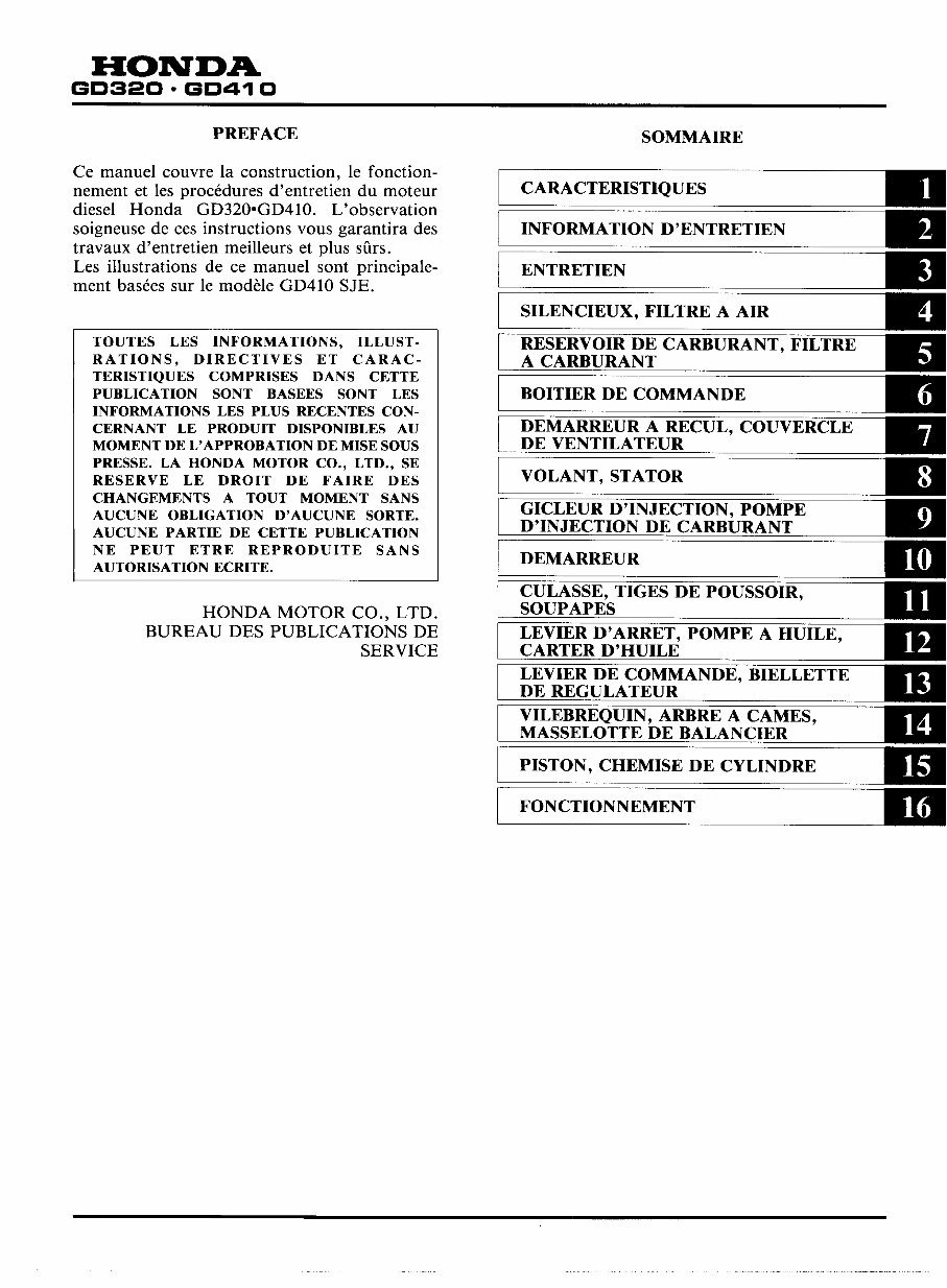 HONDA GD320 HORIZONTAL SHAFT Engine Repair Manual preview img 2