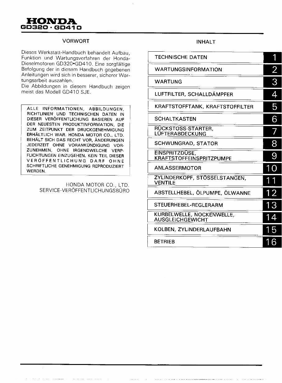 HONDA GD320 HORIZONTAL SHAFT Engine Repair Manual preview img 3