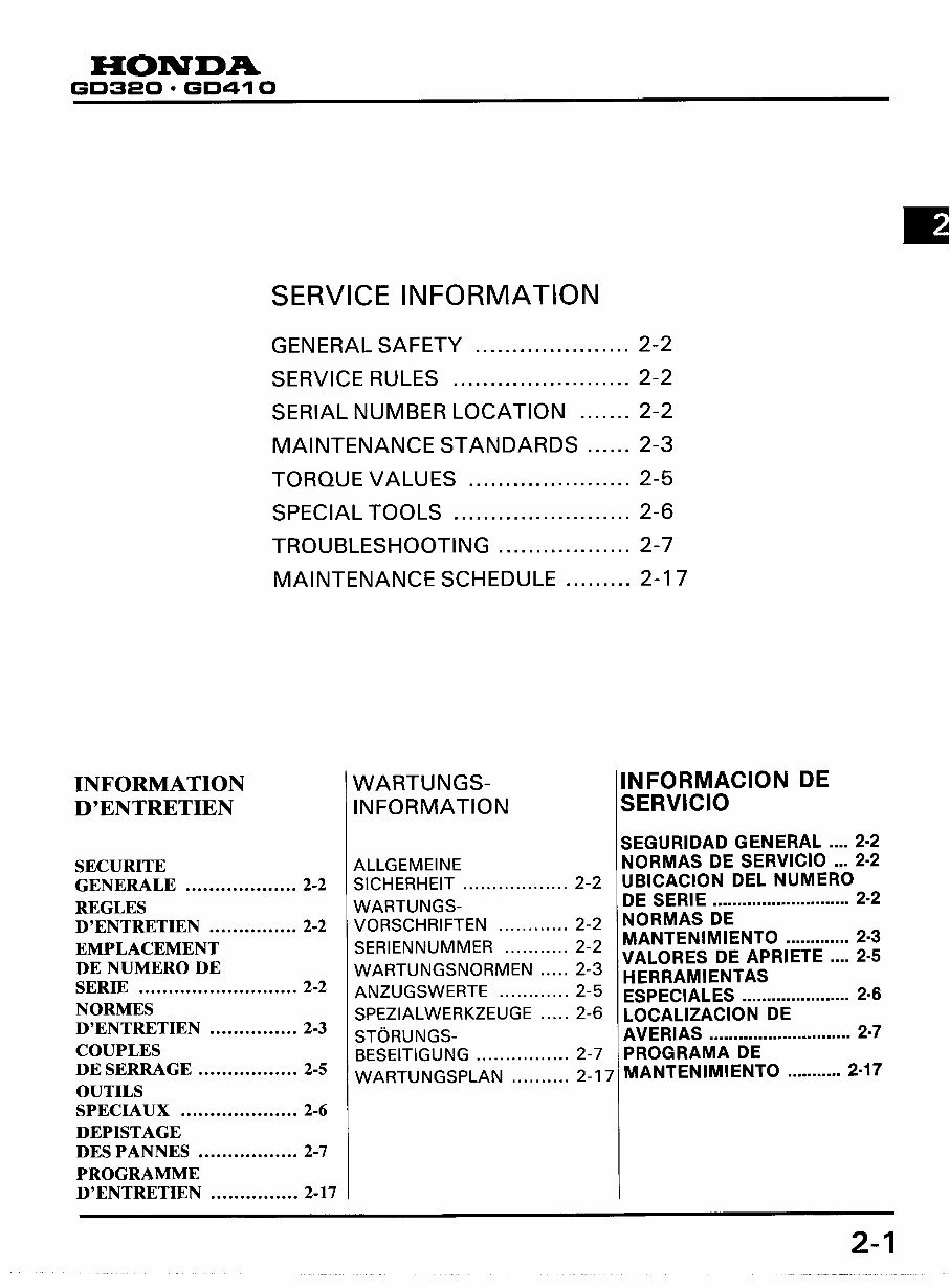 HONDA GD320 HORIZONTAL SHAFT Engine Repair Manual preview img 6