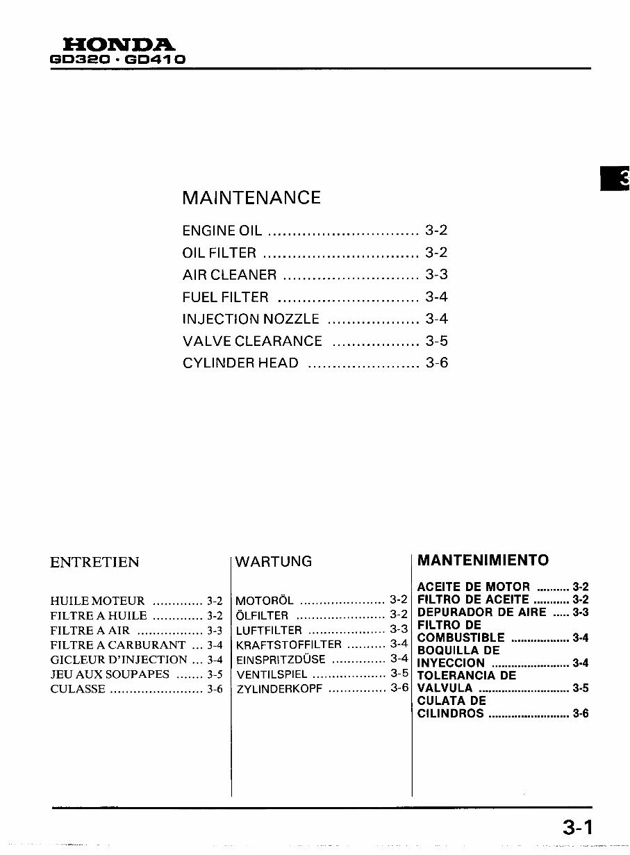 HONDA GD320 HORIZONTAL SHAFT Engine Repair Manual preview img 7