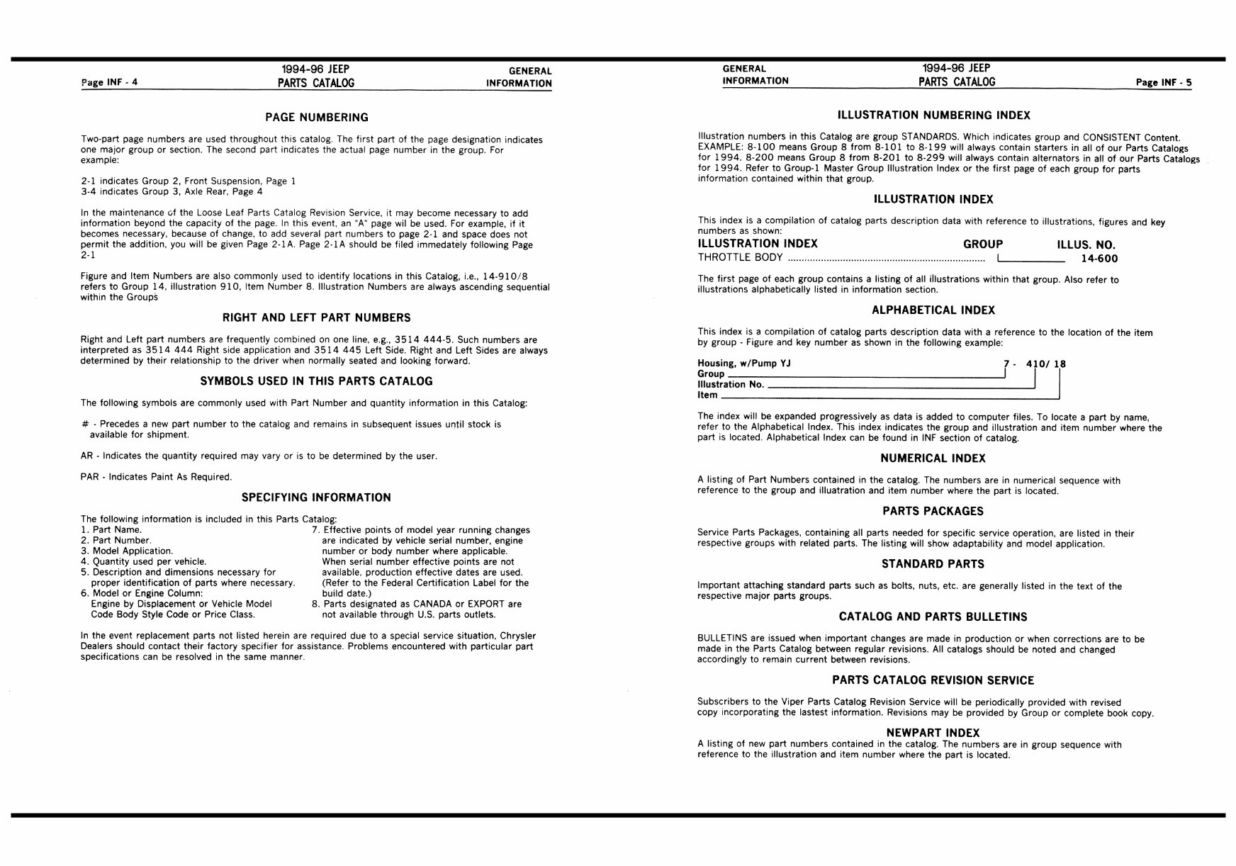 JEEP CHEROKEE XJ Parts Manual Catalog 1994-1996 preview img 3