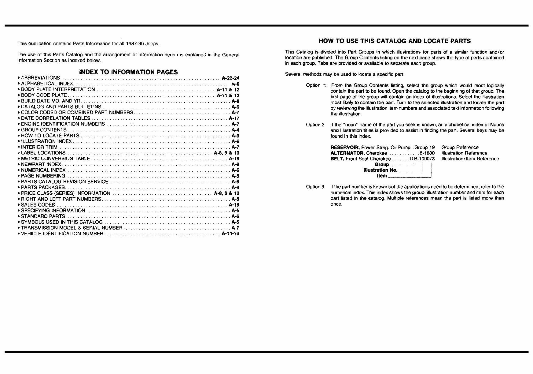 1987-1990 Jeep Part Catalog Manual 1987 1988 1989 1990 preview img 1
