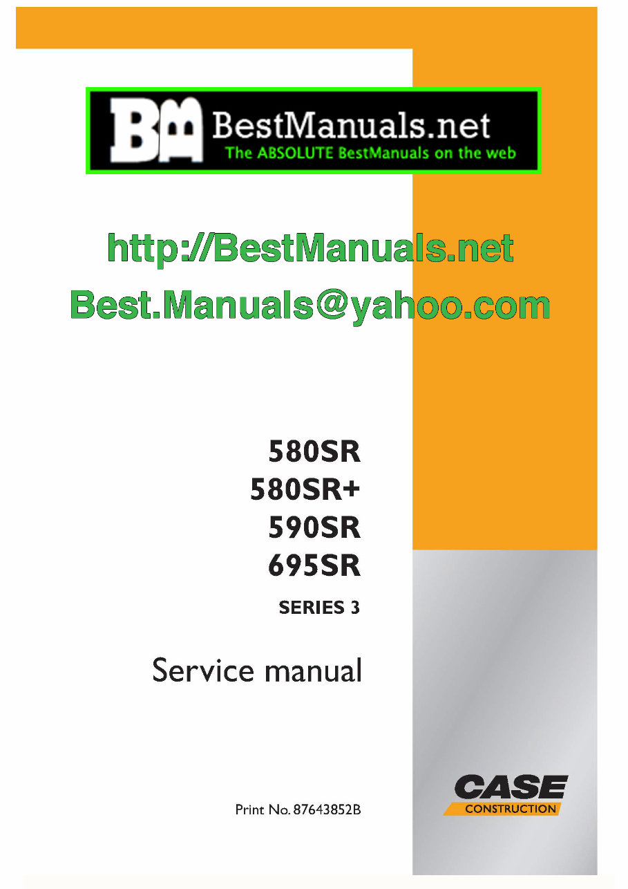 Case 590 Super R Backhoe Loader Technical Service Repair Manual 590SR - IMPROVED - preview img 1
