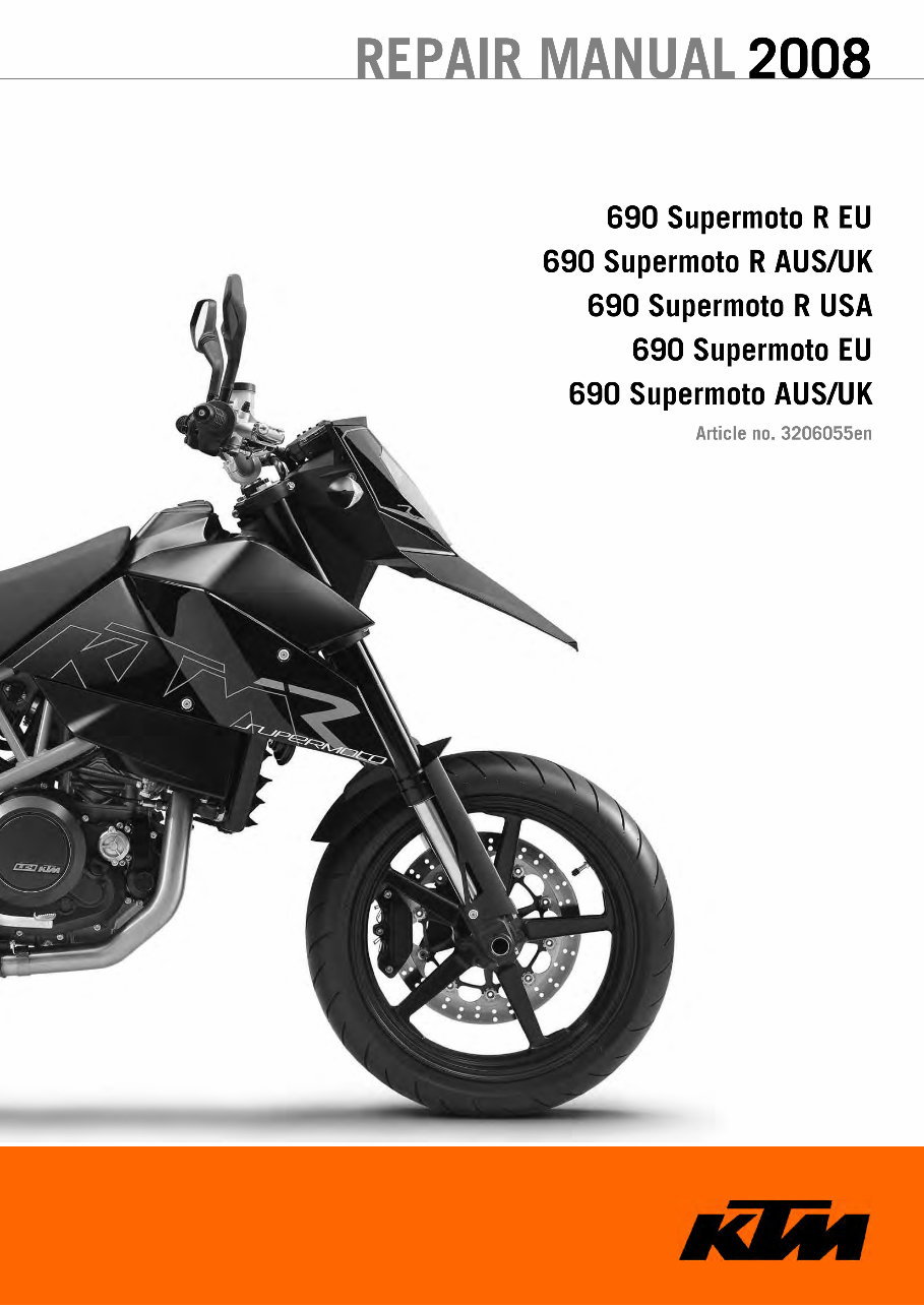 2008 KTM 690 Supermoto, 690 Supermoto R Workshop Service Repair Manual preview img 1