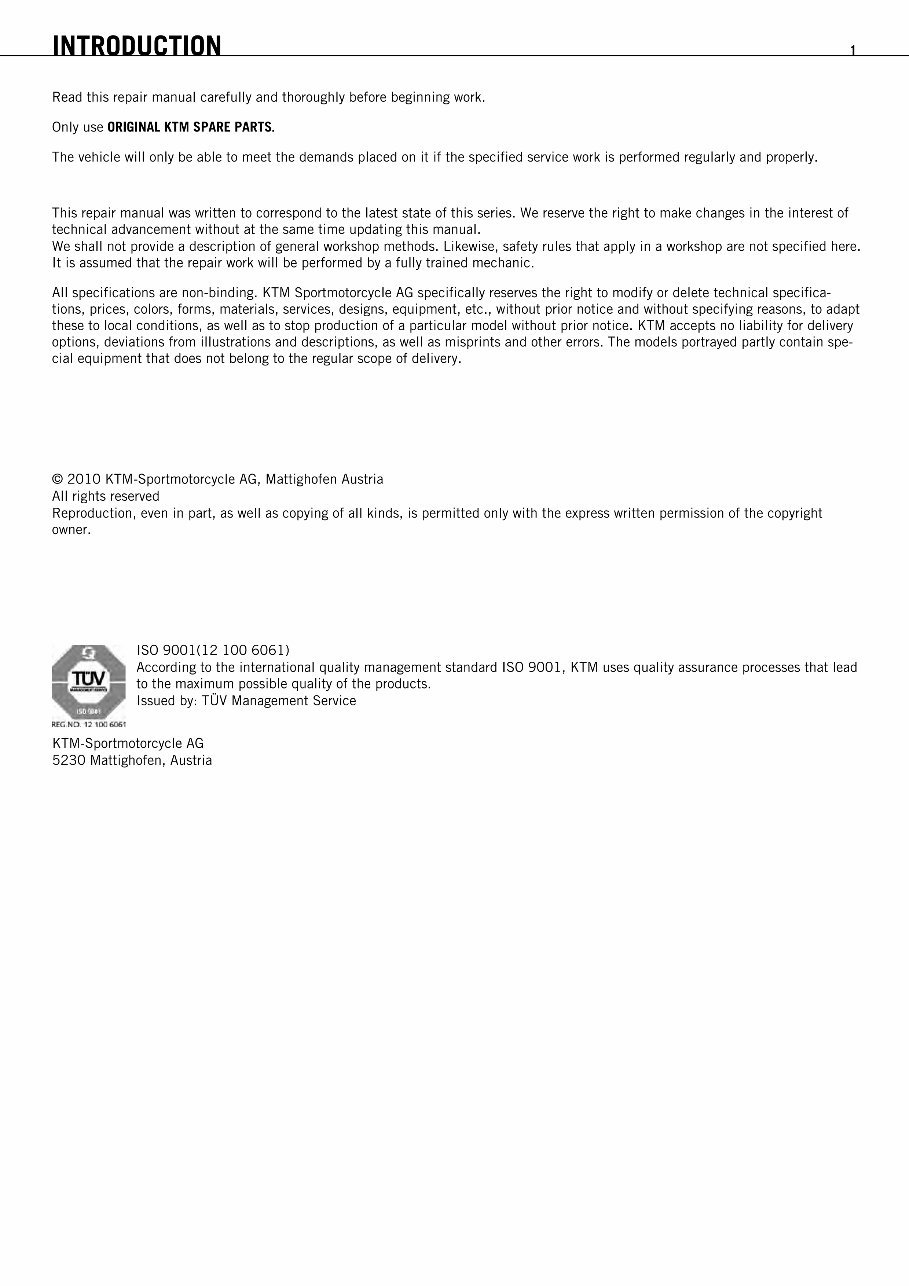 2008 KTM 690 Supermoto, 690 Supermoto R Workshop Service Repair Manual preview img 3