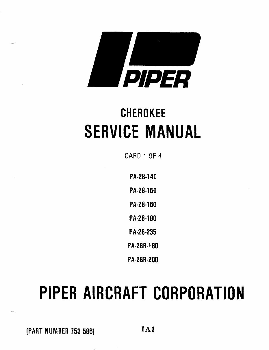 Piper Cherokee PA-24 Aircrafts OEM Service & Repair Manual preview img 1