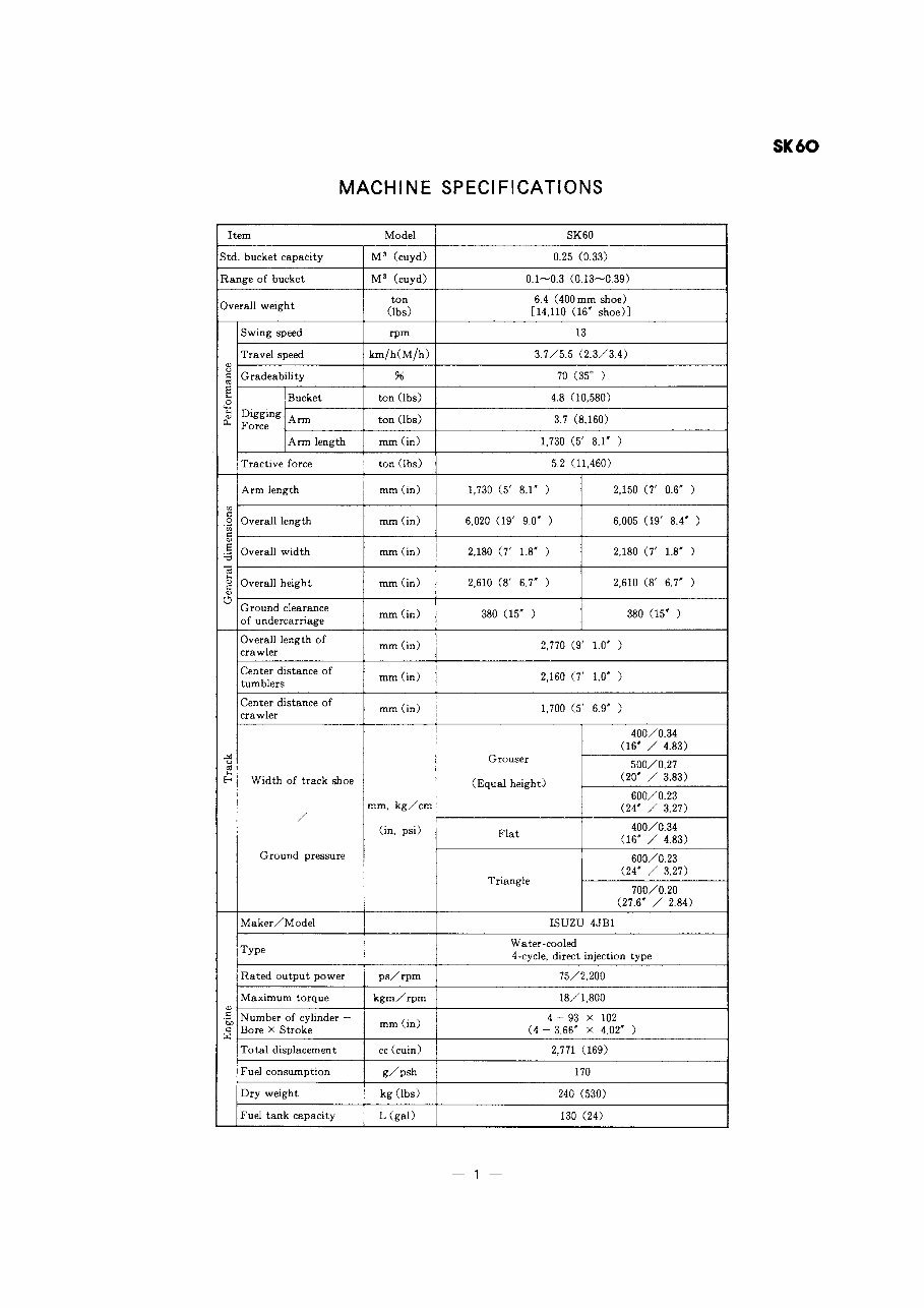 Kobelco SK60 Hydraulic Excavator OEM Service & Repair Manual preview img 5