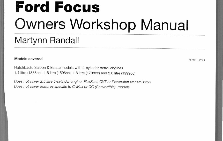 2005-2009 Ford Focus UK Service & Repair Manual preview img 1