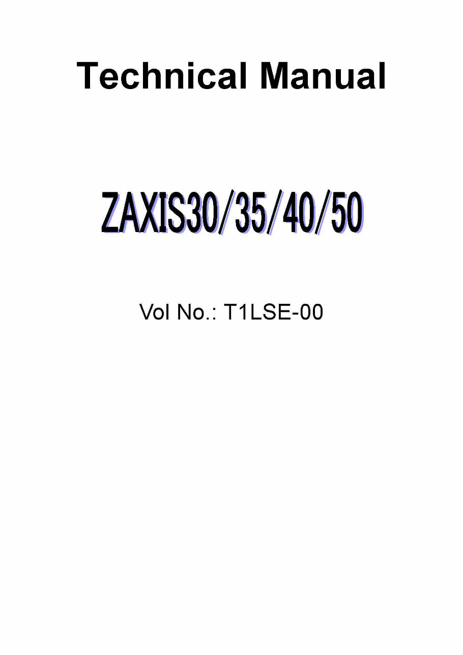 Hitachi Zaxis 30 35 40 45 Excavator Workshop Service Manual preview img 1