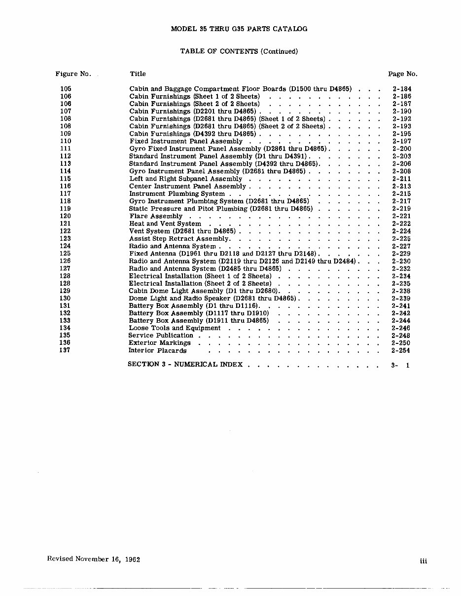 Beechcraft Bonanza 35 thru G35 IPC Parts Catalog Manual - preview img 6