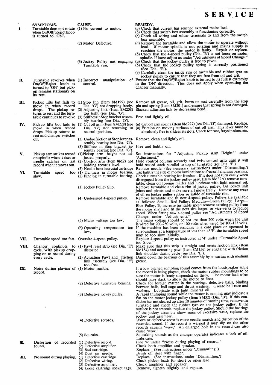 Service Manual BSR MONARCH UA8 RECORD CHANGER preview img 7