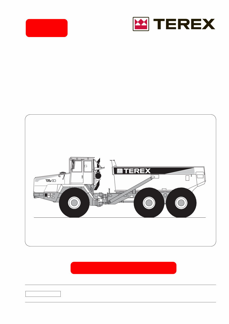 Terex TA40 OCDB Articulated Dump Truck Service Repair Shop Manual preview img 1