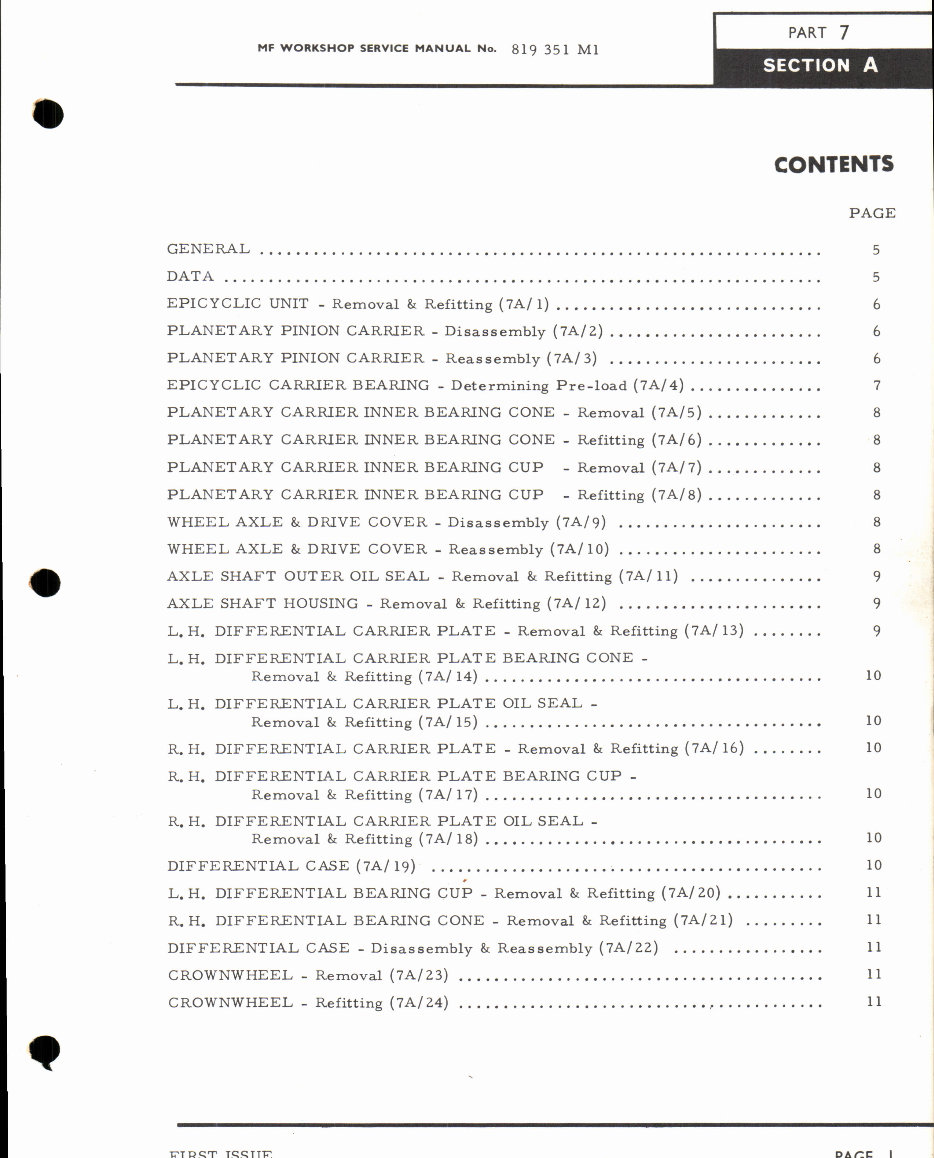 Massey Ferguson MF35/MF40 Tractors Service & Repair Manual preview img 2