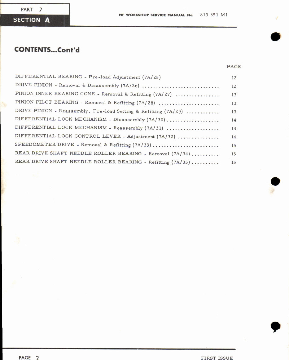 Massey Ferguson MF35/MF40 Tractors Service & Repair Manual preview img 3