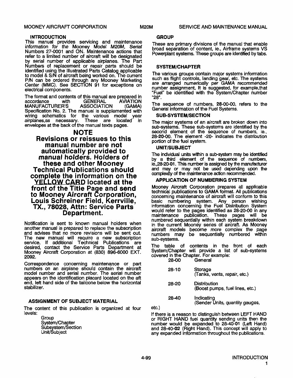 Mooney M20M Aircraft OEM Service & Repair Manual preview img 4