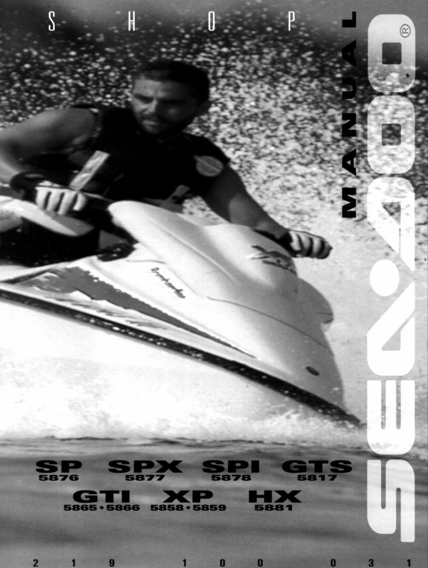 1996 SEADOO SP SPX SPI GTS GTI XP HX JETSKI Service Manual preview img 1
