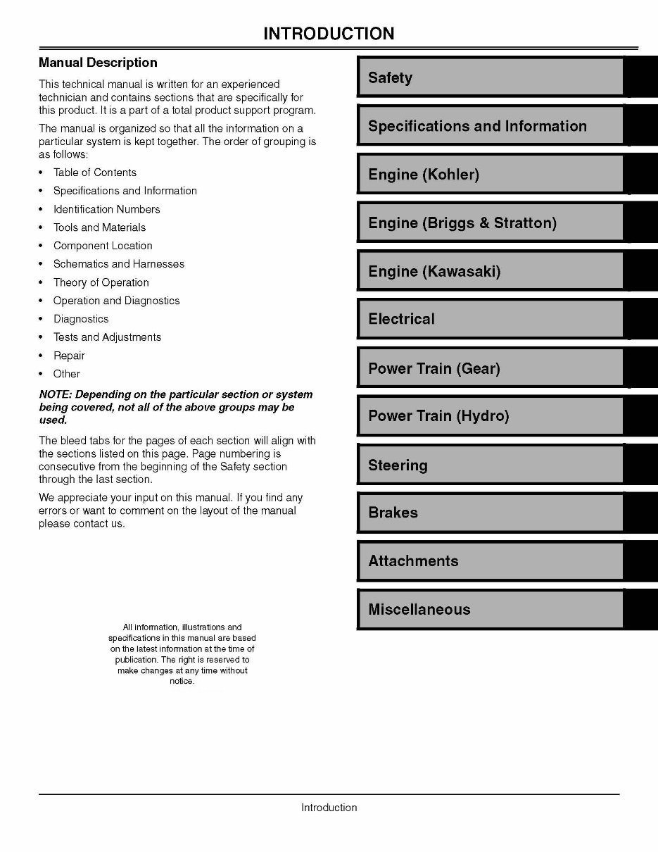 John Deere LT150/LT160/LT170/LT180 Lawn Tractors OEM Service & Repair Manual preview img 3