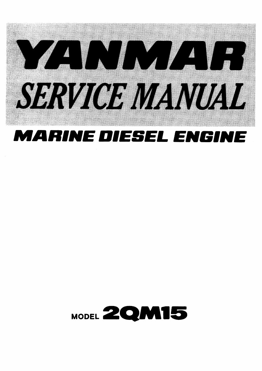 YANMAR 2QM15 Marine Diesel Engine Workshop Service Manual preview img 1