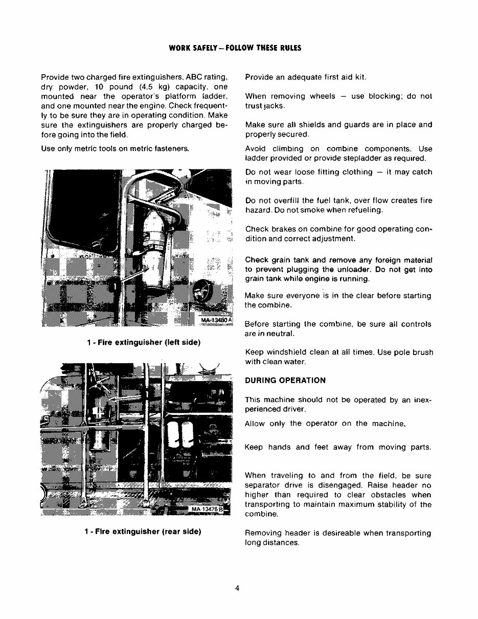 CASE IH 1440 1460 1480 Combine Operators Manual preview img 7