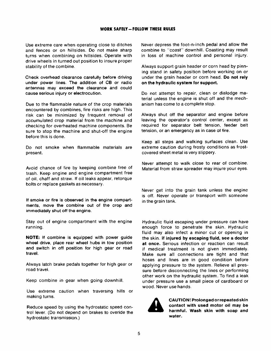 CASE IH 1440 1460 1480 Combine Operators Manual preview img 8