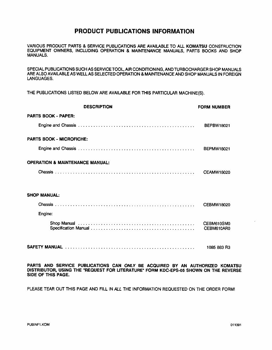 KOMATSU WA250-1LC Wheel Loader Service Repair Manual + Operation & Maintenance Manual preview img 3