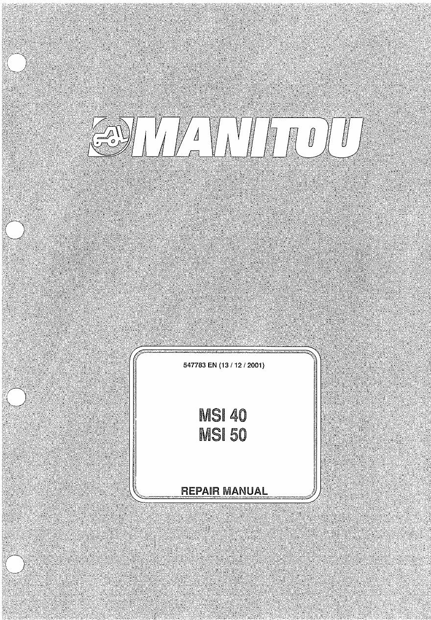 Manitou MSI40 MSI50 Forklift Workshop Repair Service Manual preview img 1