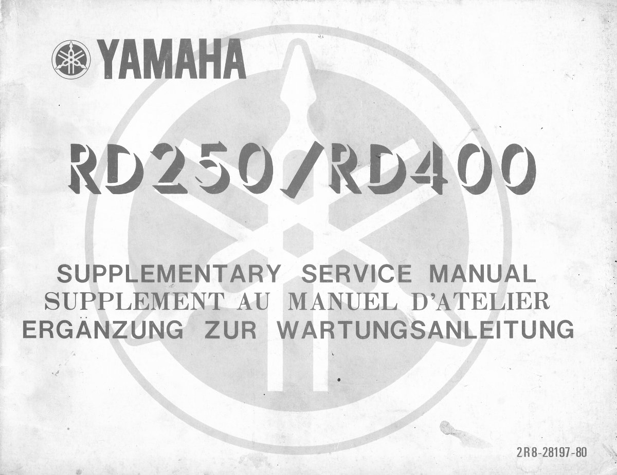 1976-1979 Yamaha RD250 RD400 Service & Repair Manual preview img 1