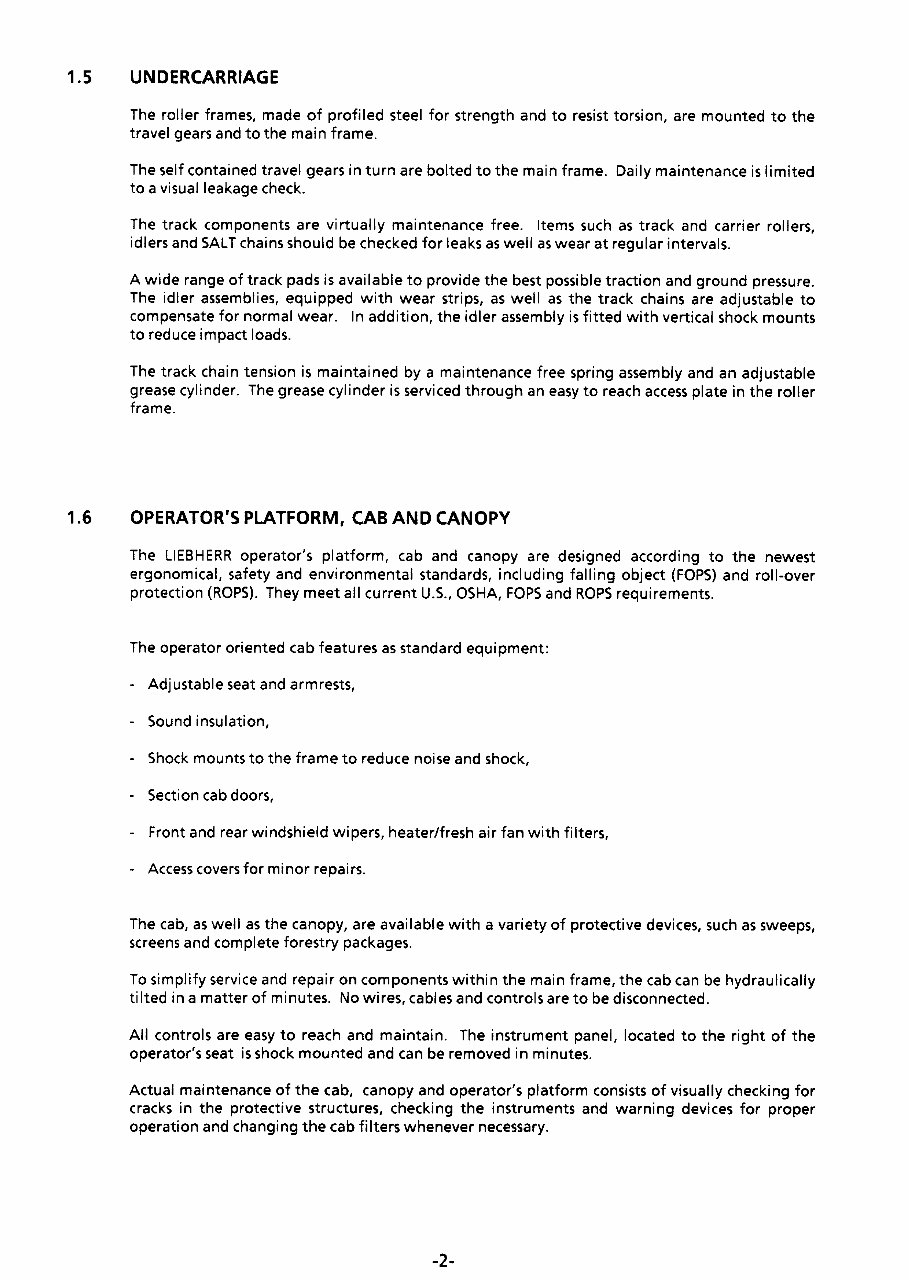 Liebherr LR621- B Crawler Loader Operation & Maintenance Manual ( From Serial Number: 1069,1006) preview img 10