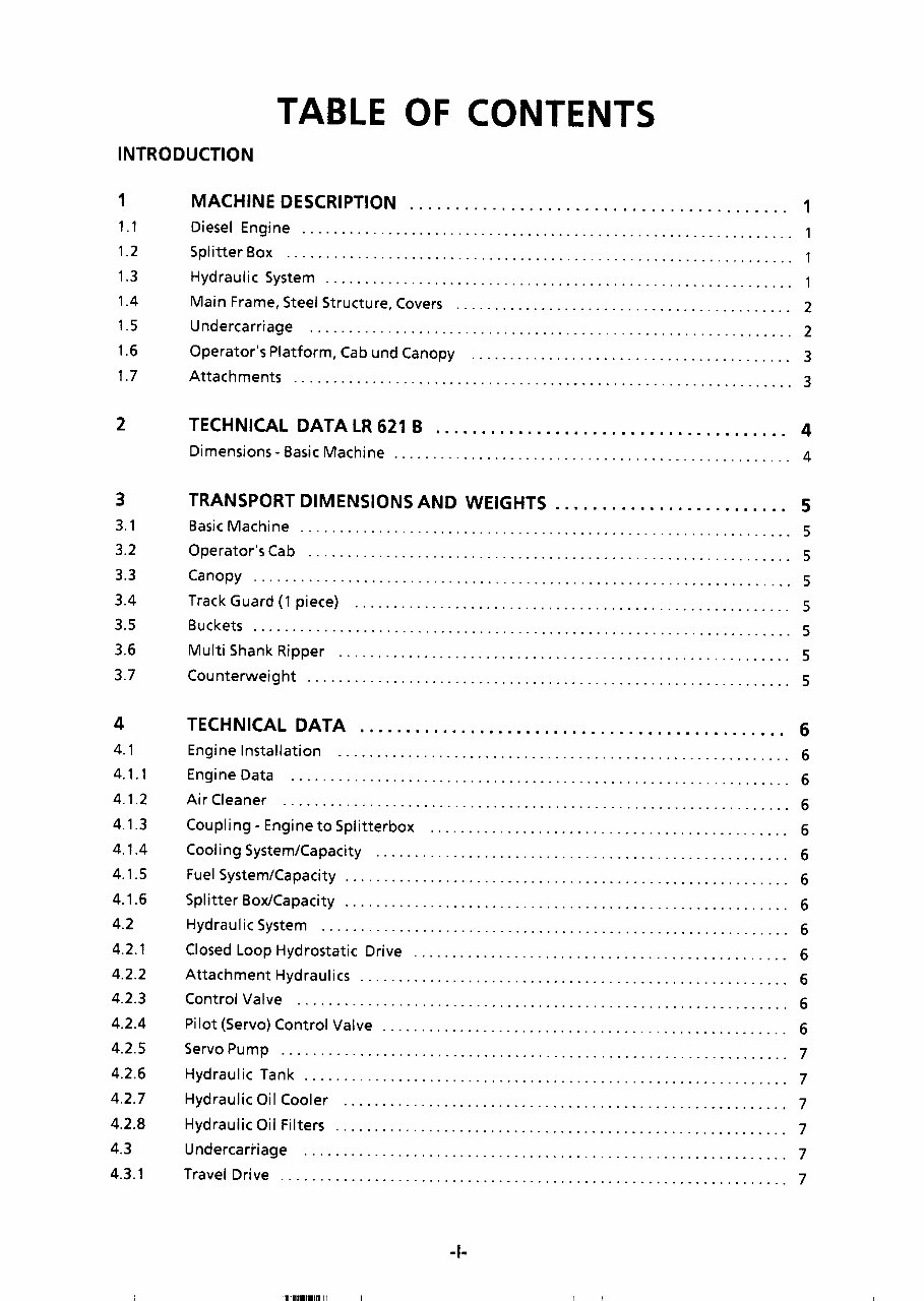 Liebherr LR621- B Crawler Loader Operation & Maintenance Manual ( From Serial Number: 1069,1006) preview img 5