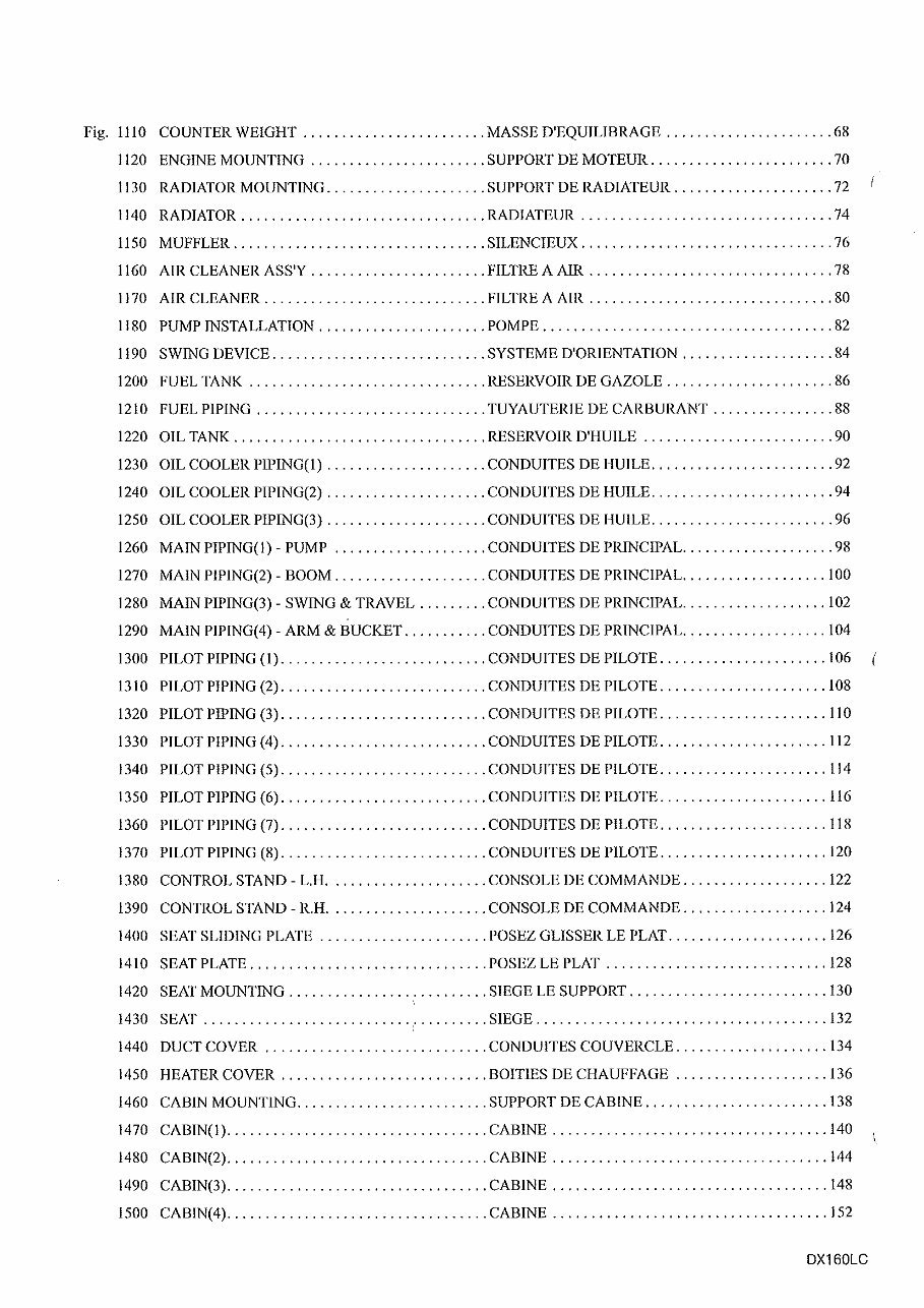 Doosan Daewoo DX160LC Excavator Workshop Parts Manual preview img 8