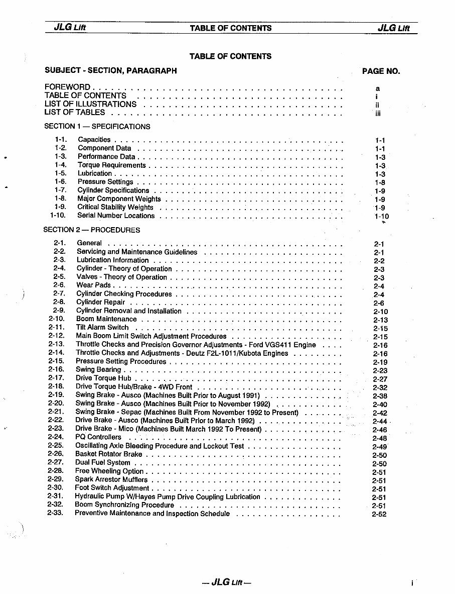 1995 JLG 40HA Workshop Repair Service Manual preview img 3
