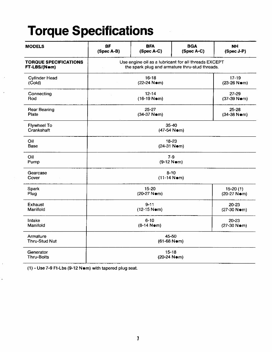 ONAN EngineS BF Parts and Service Manual preview img 9