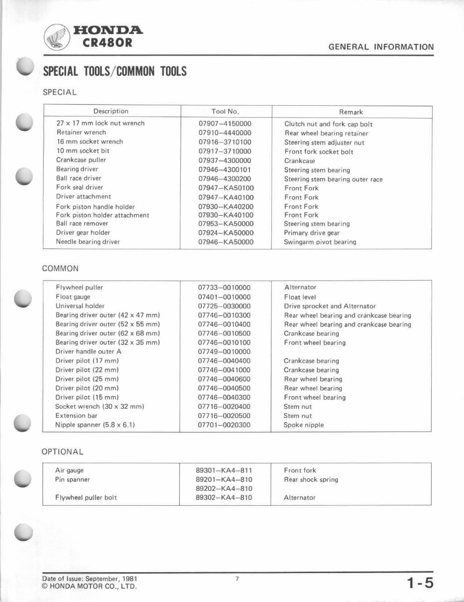 1982-1983 CR480R Service & Repair Manual preview img 9