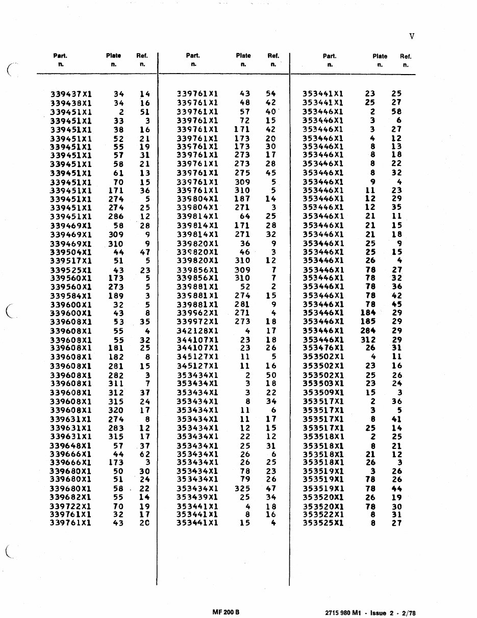 Massey Ferguson MF200B Tractor Loader Dozer Parts Manual preview img 6